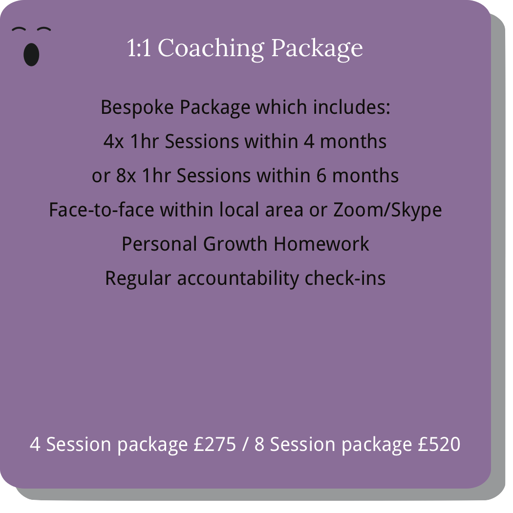 1 to 1 coaching package for parents. Four or eight one-hour sessions.