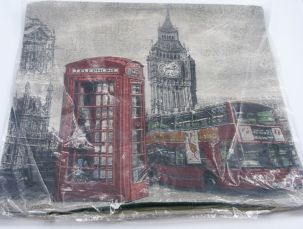 London Landmarks large machine embroidered Cushion Cover