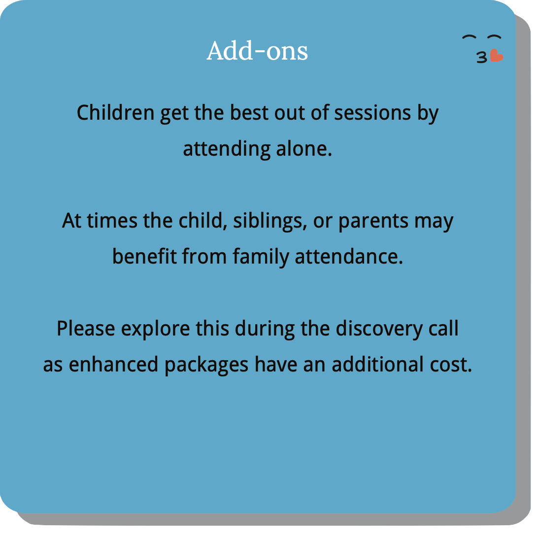 One-off clarity session package for children.