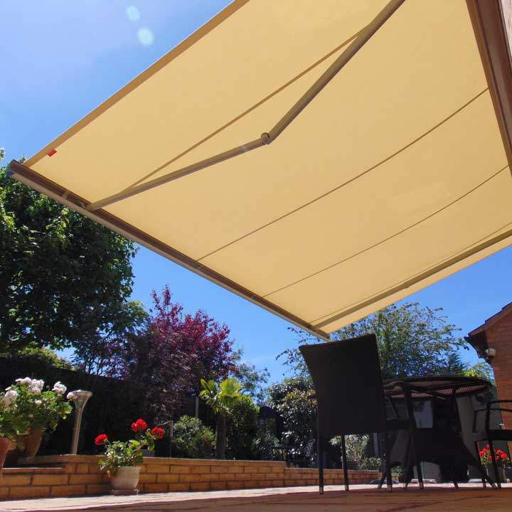 A sunny remote controlled awning