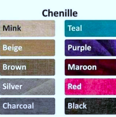 Chenille Fabric Colours
