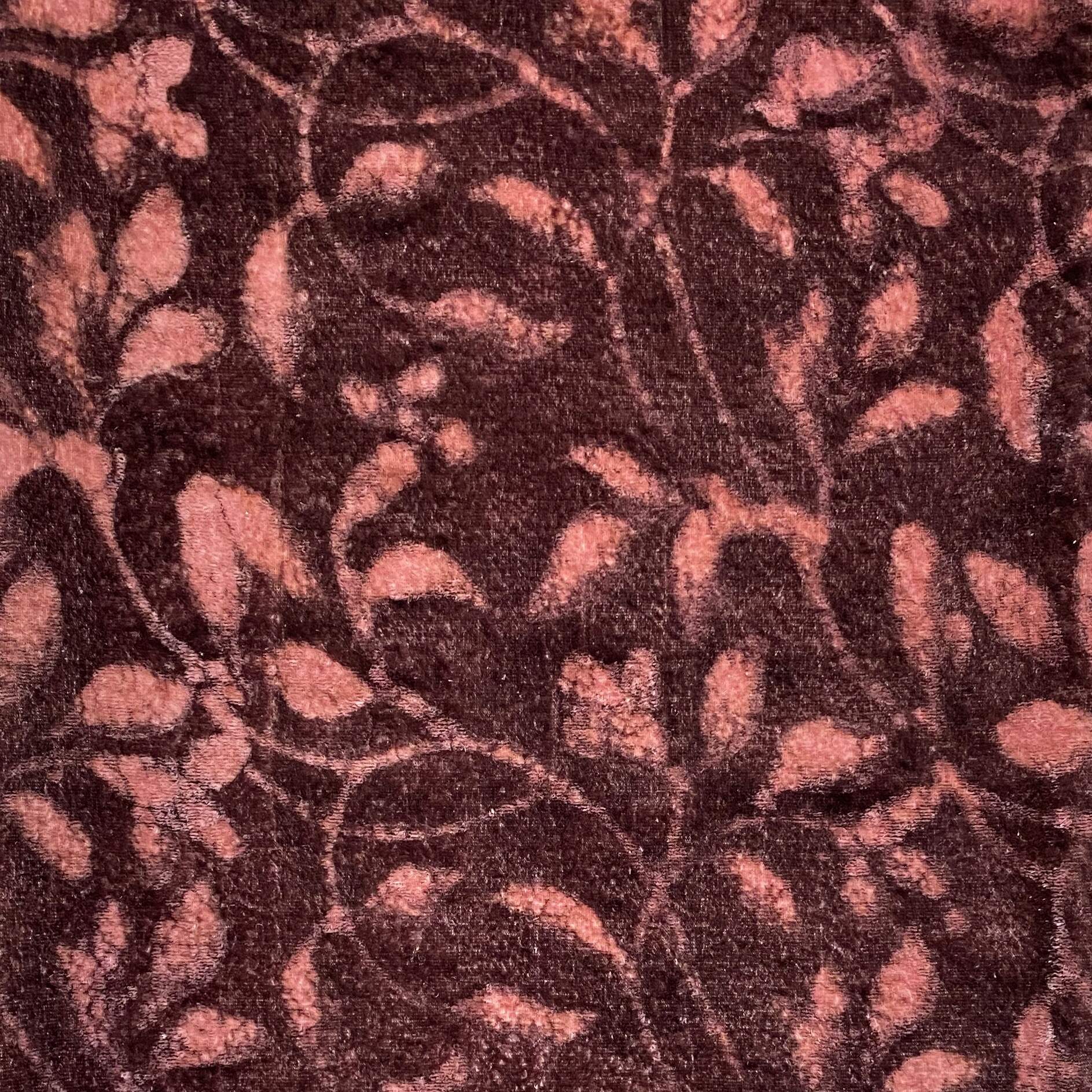 Indian Rose Silk Velvet Block Printed Scarf
