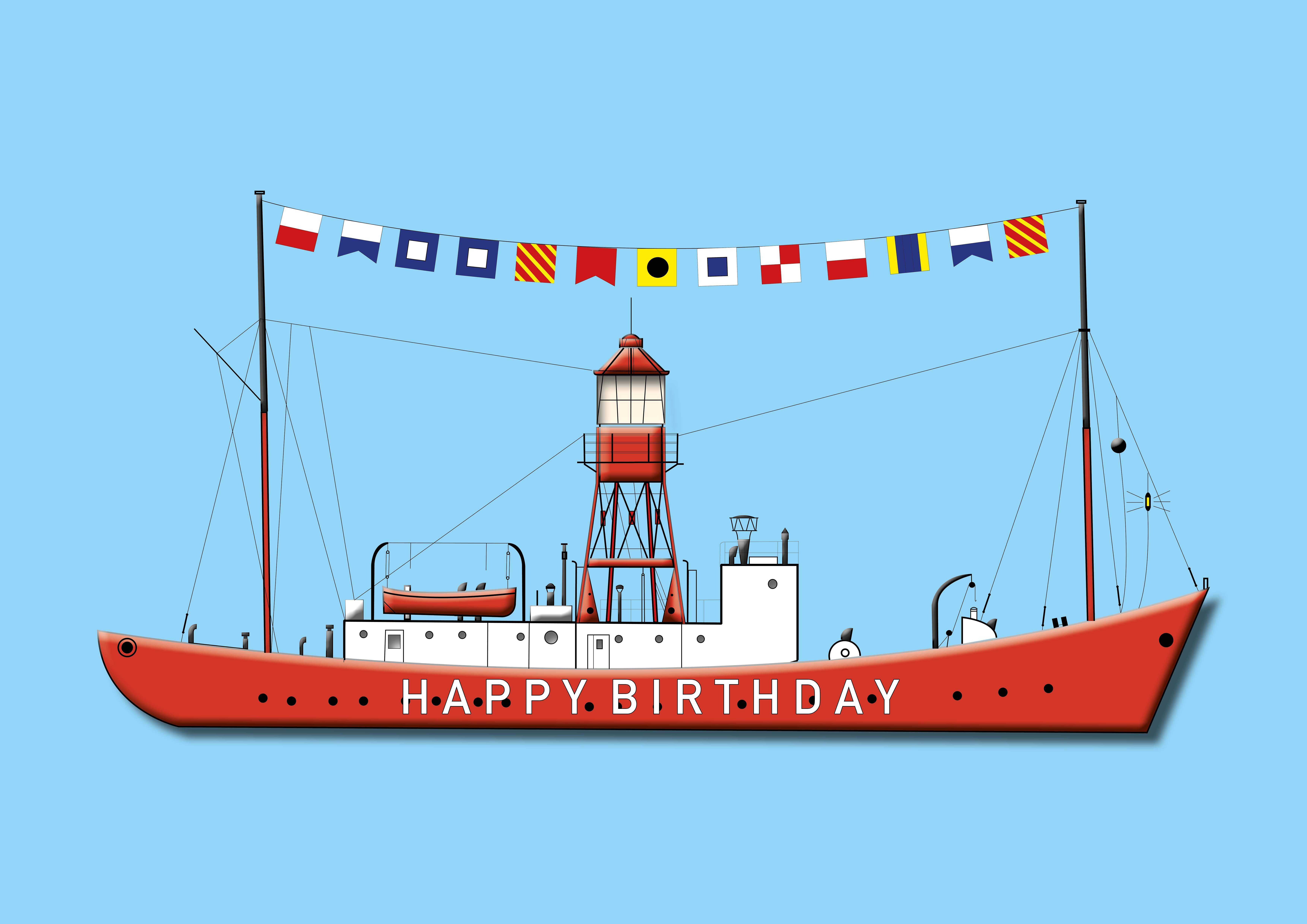 Happy Birthday Lightship - Single Card