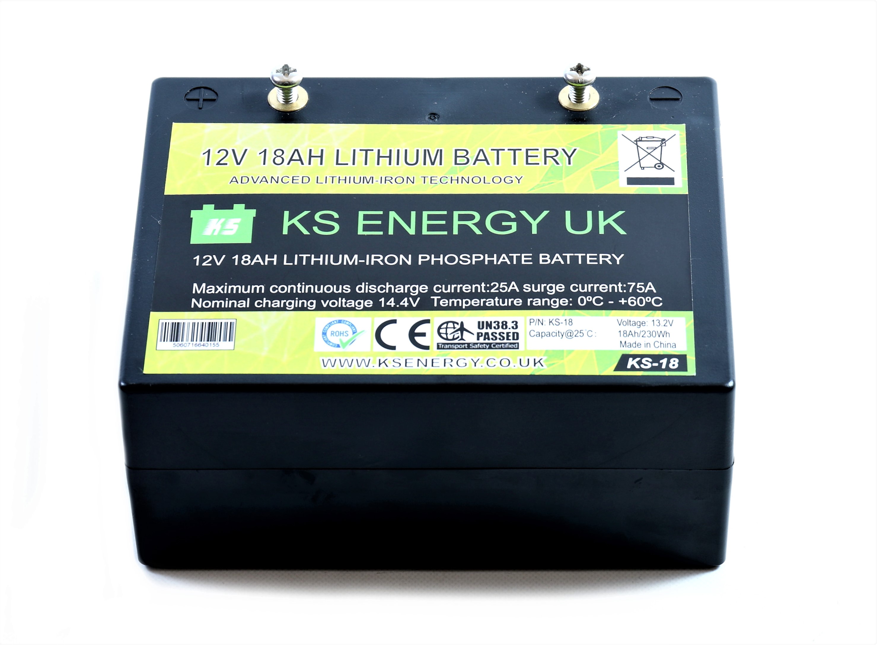 9a Ks 18 12v 18ah Lifepo4 Lithium Iron Lifepo4 Leisure Battery