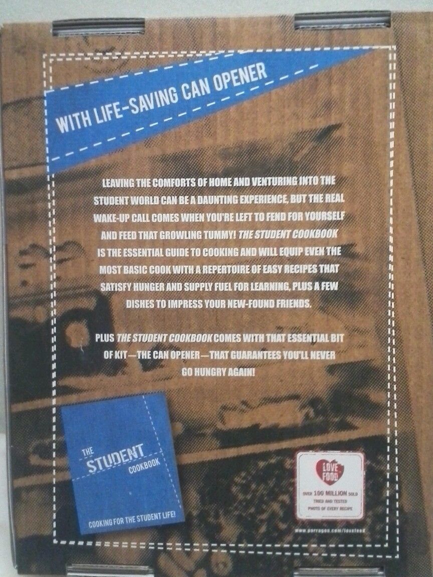 The Student Cookbook with Life saving Can and bottle Opener