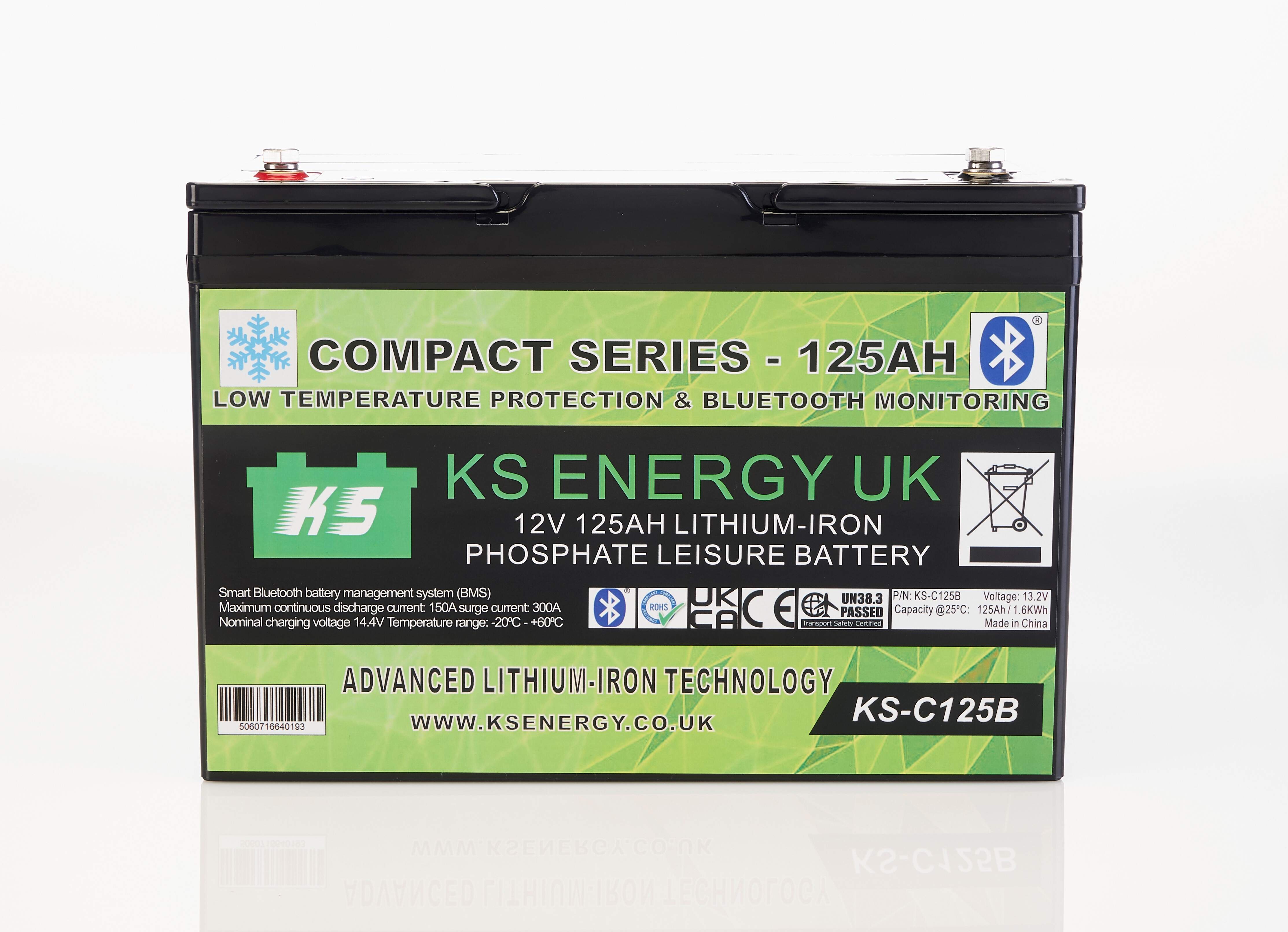 3a): KS-C125B 12v 125AH Compact Series Bluetooth lithium leisure battery