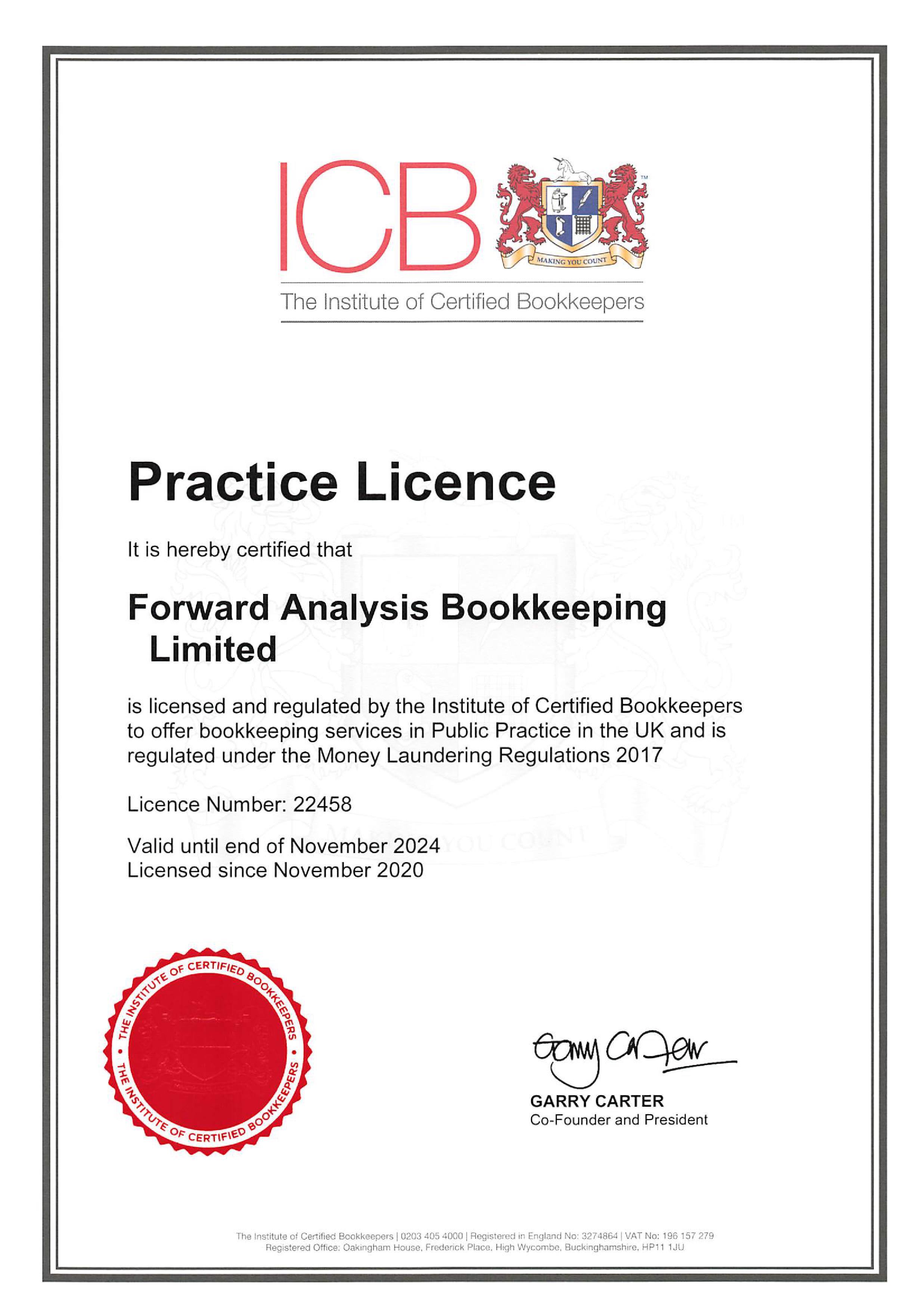ICB Practice certificate 2023 - 2024