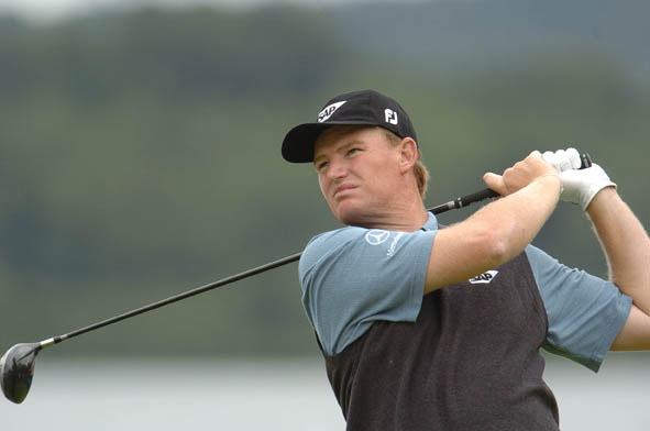 Golfer Ernie Els in action at the Scottish Open